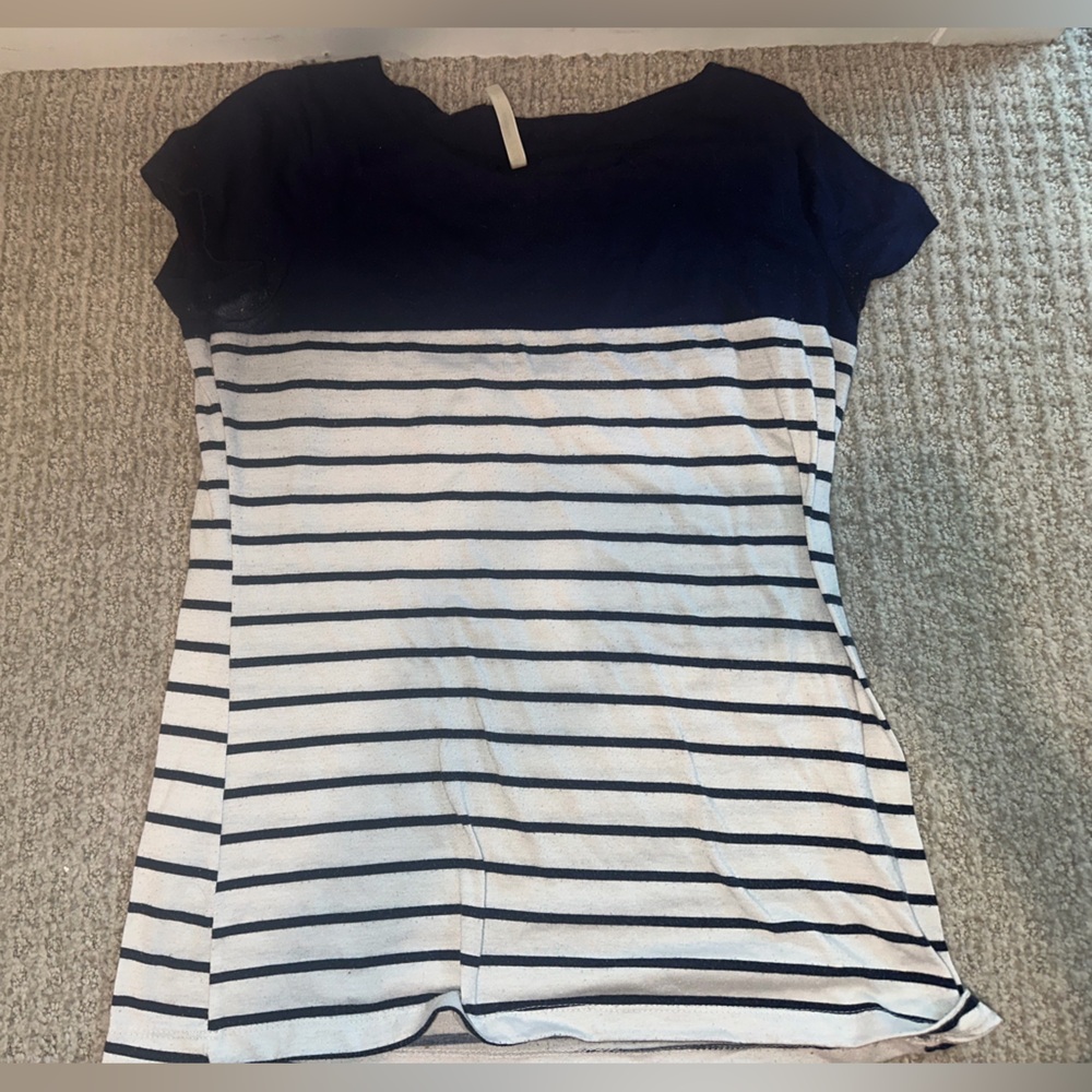 DNA Couture Navy and White Striped Tee